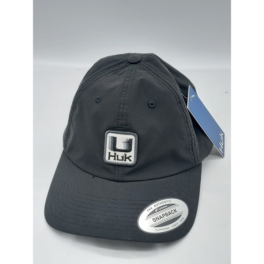 Huk Performance Fishing‎ Snapback Hat Mens Black Ripstop Yupoong One Size New